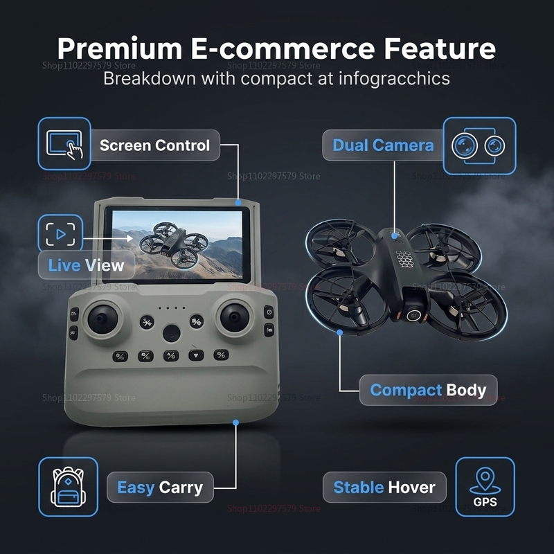 Drone Mini M5 Baru 2026 Kontro - Drone Aerial Photography ulasan dan harga